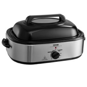 VEVOR Electric Roaster Oven, 18 QT Turkey Roaster Oven with Self-Basting Lid, 1450W Roaster Oven with Defrost & Warm Function, Adjustable Tempera